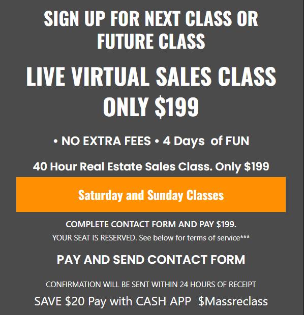 Canton, MA Accelerated Real Estate School holds virtual classes to get real estate licensed for only 199